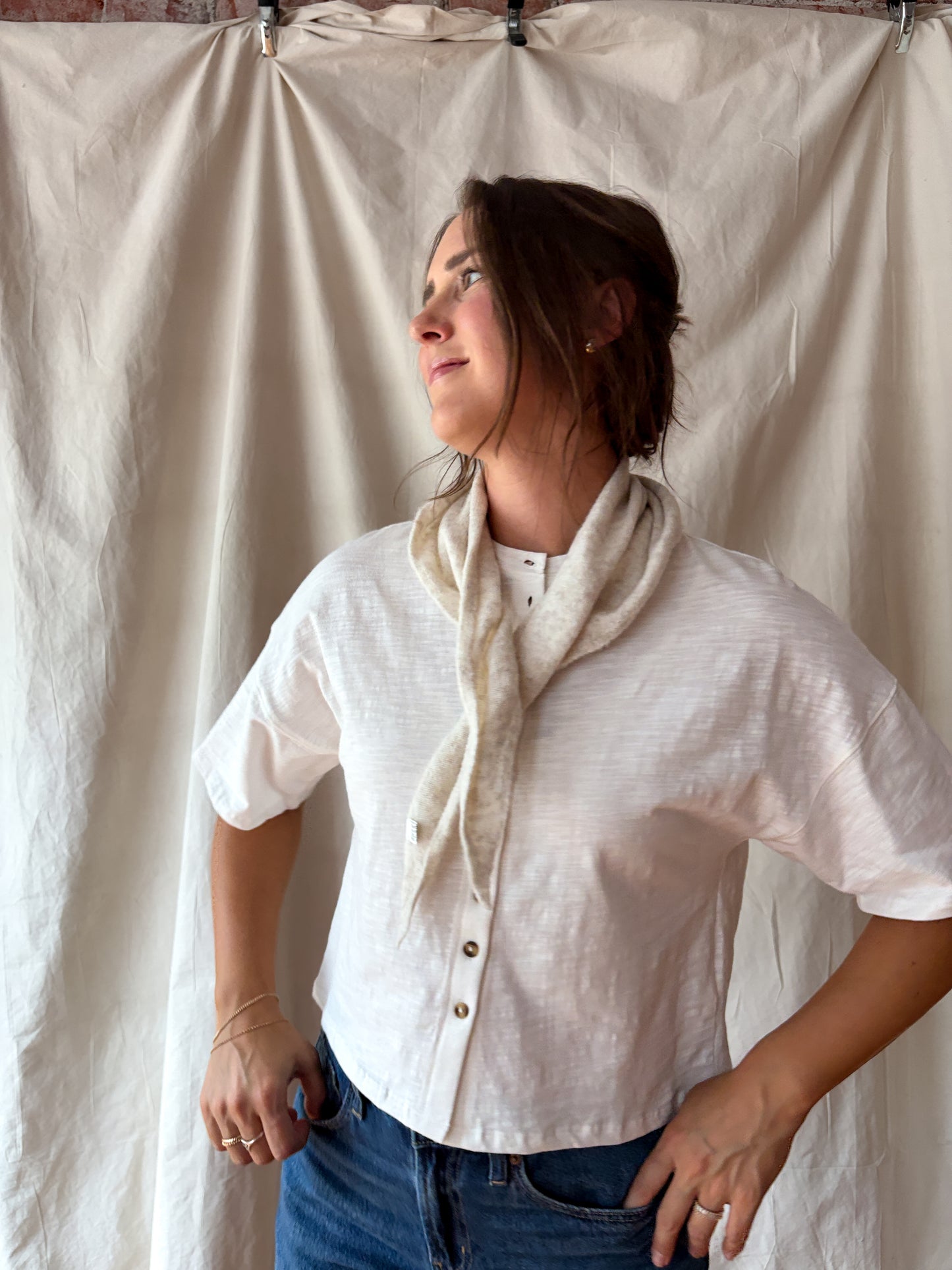 Knit Triangle Scarf - Solid