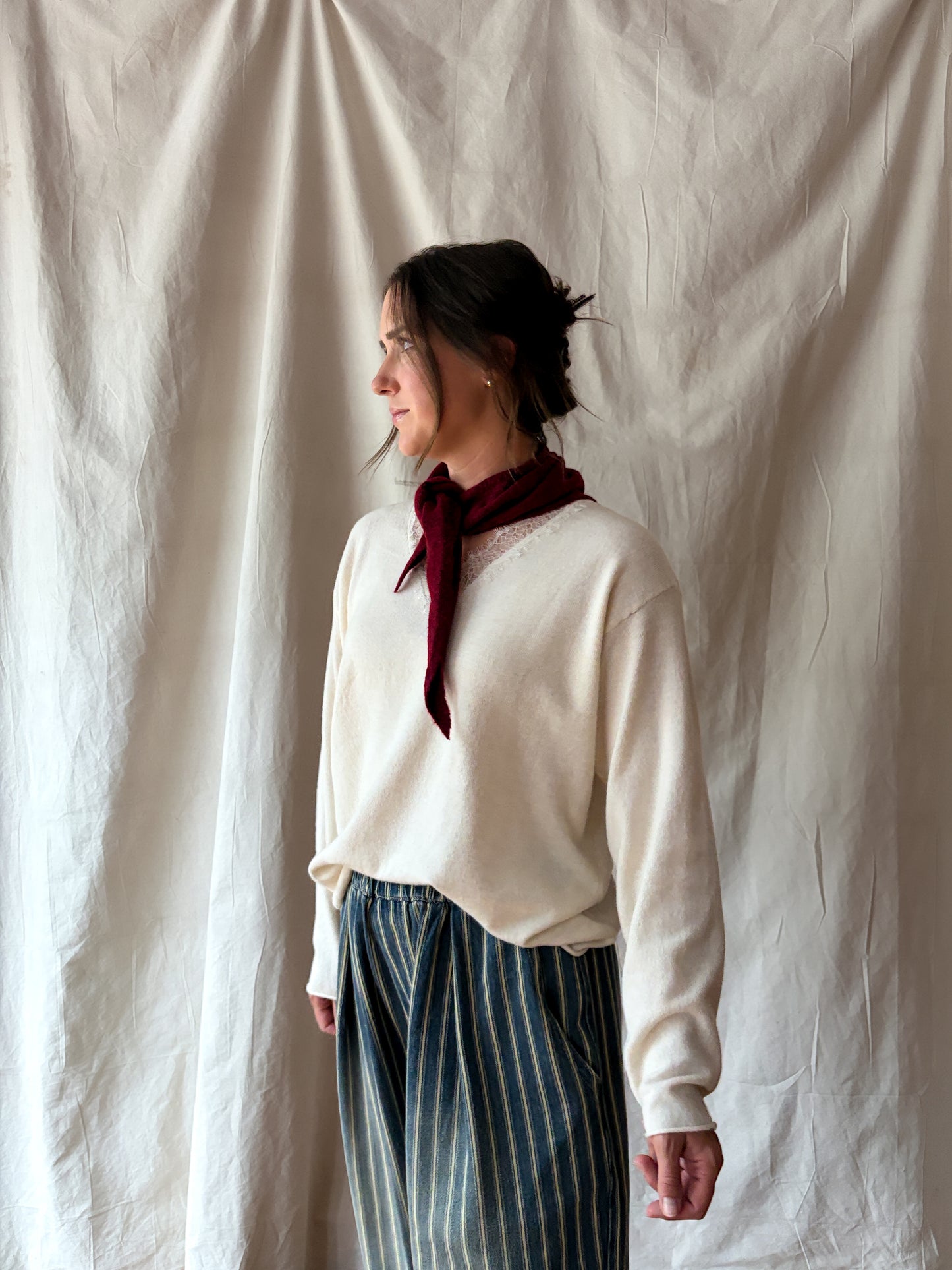 Knit Triangle Scarf - Solid